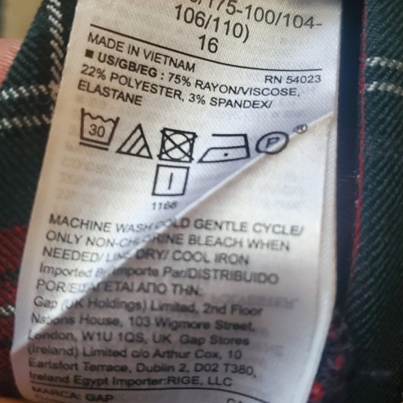 Plaid High Rise Skinny Ankle Pants by GAP NWOT holiday sz12 - Picture 5 of 8